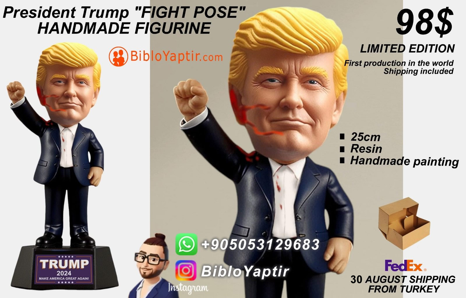 trump attackt product bobblehead thirt